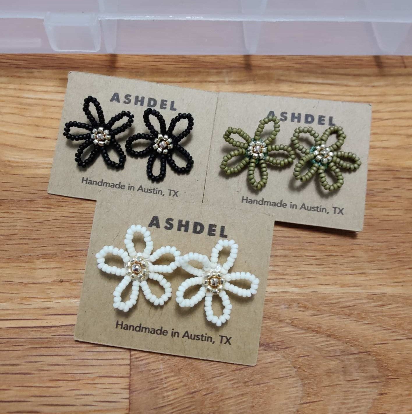 Beaded Flower Studs